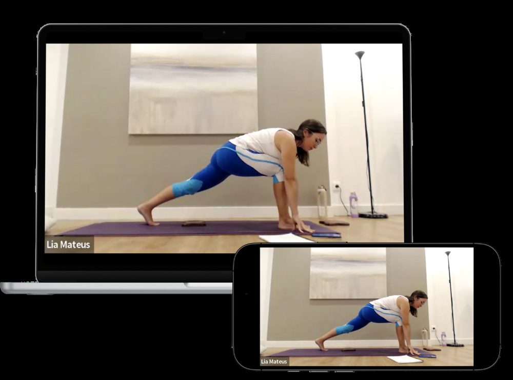 1 aula ao vivo de Yoga por mês